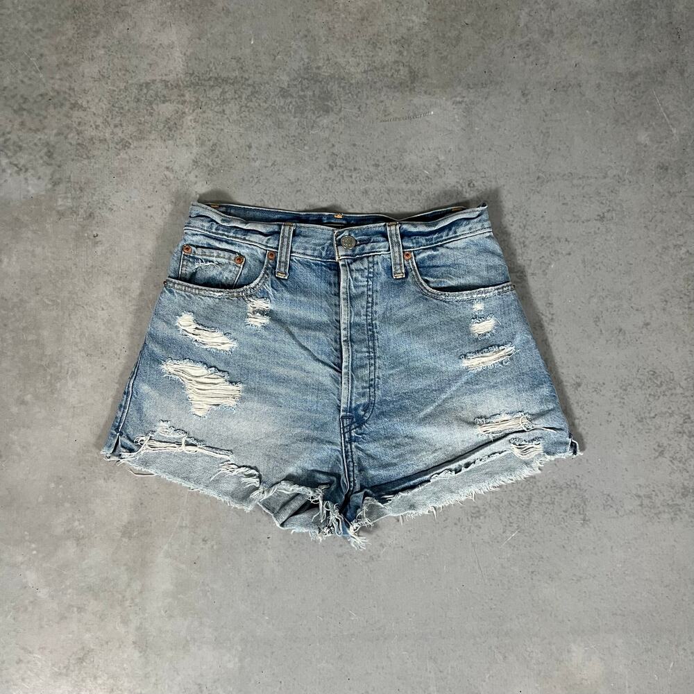 Abercrombie & Fitch High Rise Women's Distressed Denim Cut-off Shorts Size 25